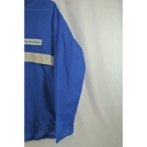 Vancouver Province News Vtg Pullover Windbreaker Blue 100% Nylon Mens Large - Picture 3 of 12